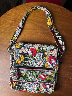Vera Bradley Black Floral Cross Body Bag